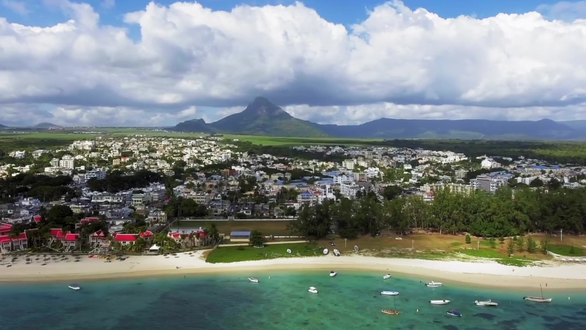 Mauritius coastline with Le Morne mountain, a rooftop sun terrace, a banquet hall and a breakfast buffet
